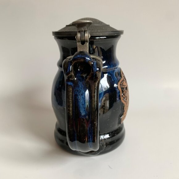 2004 Renaissance Festival Pewter Lidded Beer Stein Pottery Ceramic - Picture 2 of 7